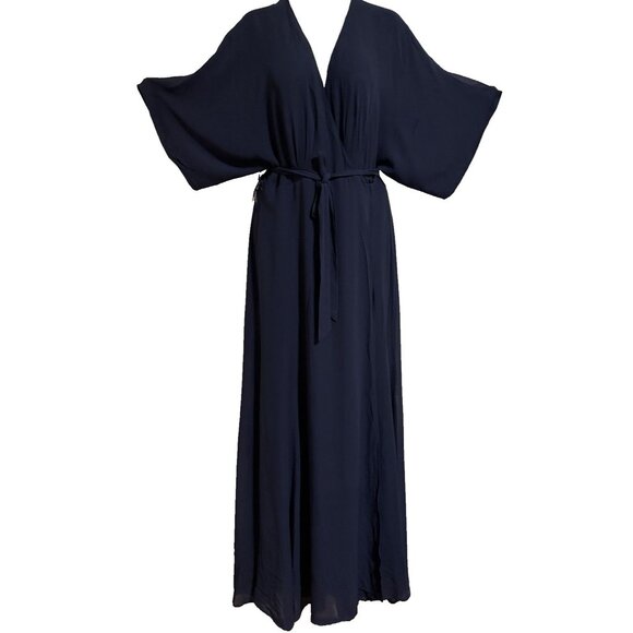 Reformation Maxi Wrap Dress SZ XL Evening Wedding Kimono Flowing Glam Whimsical - Picture 7 of 13